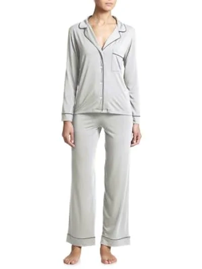 Shop Eberjey Gisele Long Pajama Set In Melange Grey