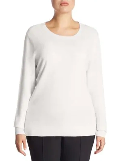 Shop Saks Fifth Avenue, Plus Size Plus Crewneck Cashmere Knitted Sweater In Ivory