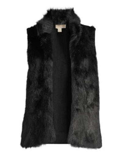 Michael Michael Kors Faux Fur Sweater Vest In Black | ModeSens