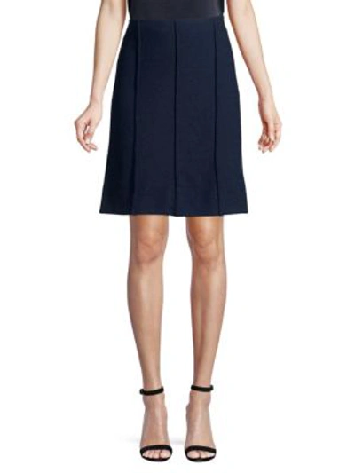 Shop St John Ana Bouclé Knit A-line Skirt In Deep Blue