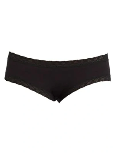 Shop Natori Bliss Cotton Girl Briefs In Black