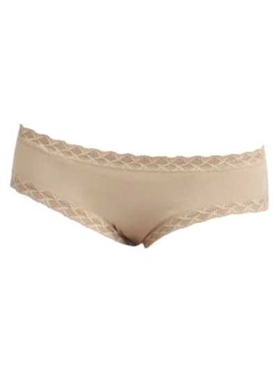 Shop Natori Bliss Cotton Girl Briefs In Cafe