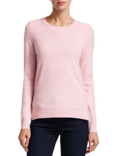 Shop Saks Fifth Avenue Collection Cashmere Roundneck Sweater In Pale Peony