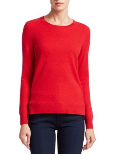 Shop Saks Fifth Avenue Collection Cashmere Roundneck Sweater In Red Apple