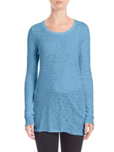 Shop Atm Anthony Thomas Melillo Destroyed-wash Cotton Tee In French Blue