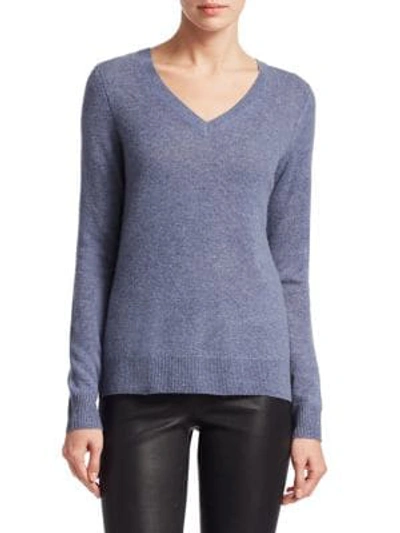 Shop Saks Fifth Avenue Collection Featherweight Cashmere V-neck Sweater In Tapestry Heather