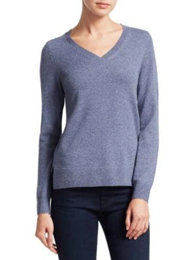 Shop Saks Fifth Avenue Collection Cashmere V-neck Sweater In Tapestry Heather