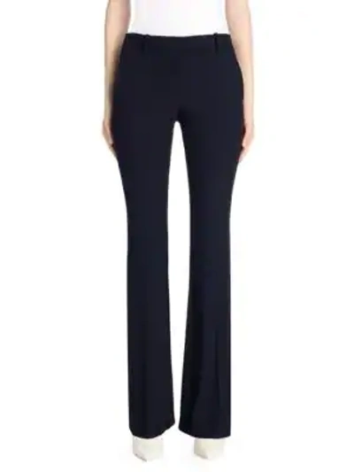 Shop Alexander Mcqueen Narrow Bootcut Crepe Trousers In Midnight Blue
