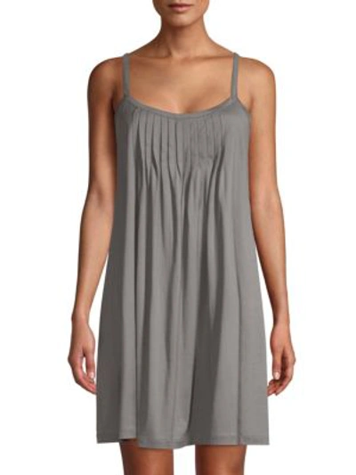 Shop Hanro Juliet Babydoll Chemise In Feather Grey