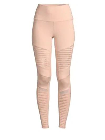 Shop Alo Yoga High Waist Moto Leggings In Nectar