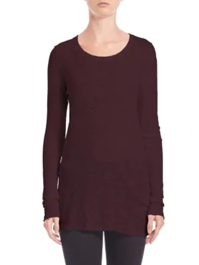 Shop Atm Anthony Thomas Melillo Destroyed Wash Long Sleeve Slub Jersey Tee In Merlot