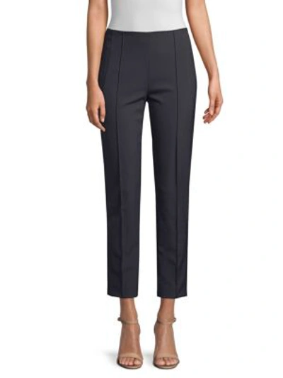 Shop Escada Tuska High-waist Cropped Trousers In Navy