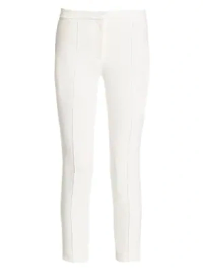 Shop Adam Lippes Cropped Pintuck Pants In Ivory