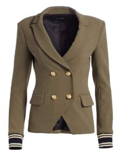 Shop Scripted Women's Double Breasted Blazer In Army