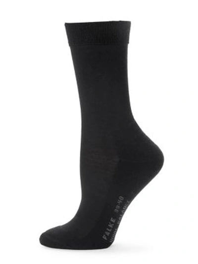 Shop Falke Women's Wool Balance Socks In Black