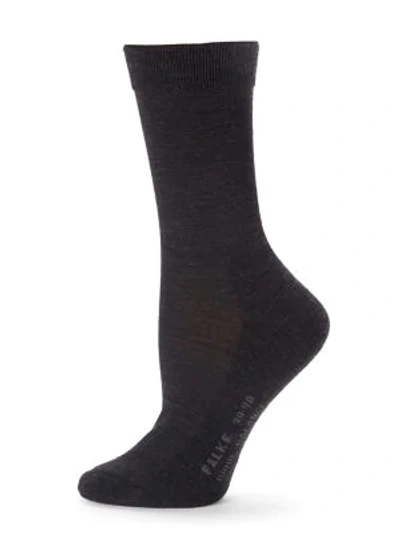 Shop Falke Women's Wool Balance Socks In Anthracite