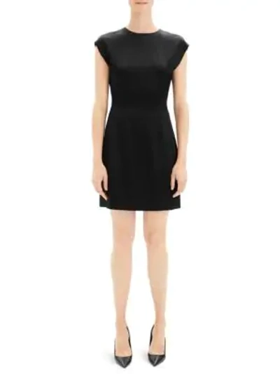 Shop Theory Cap Sleeve Mini Dress In Black