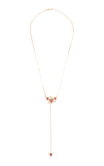 Shop Carol Kauffmann Galactic Star 18k Gold Pink Tourmaline And Diamond Necklace