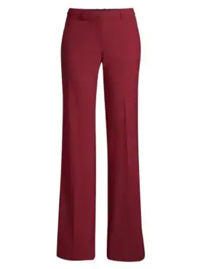 Shop Theory Women's Demitria Wool Flare Pants In Deep Mulberry