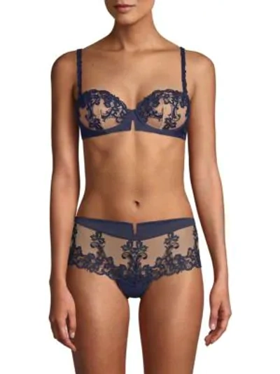 Shop Simone Perele Saga Demi Cup Bra In Navy