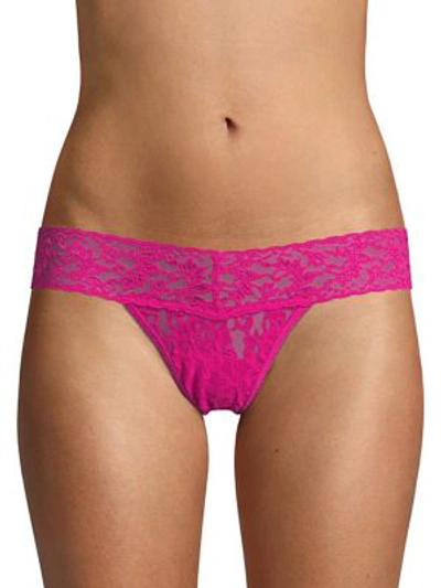 Shop Hanky Panky Low-rise Holiday Thong In Bright Rose