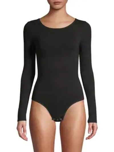 Shop Yummie Women's Long-sleeve Shaping Bodysuit In Black