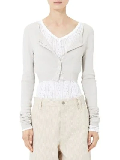 Shop Marc Jacobs Redux Grunge Solid Cropped Cardigan In Stone