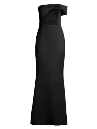 Shop Black Halo Women's Off-the-shoulder Gown In Black