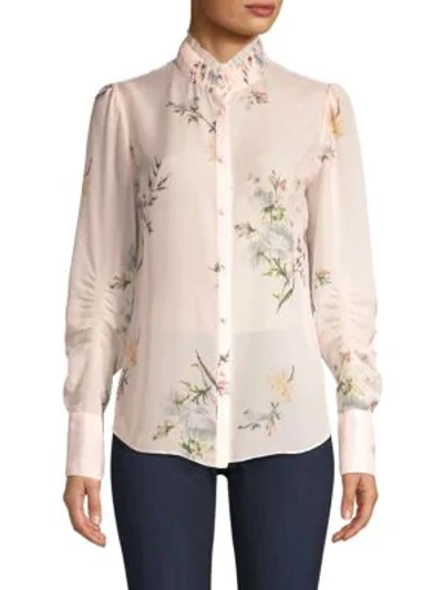 Shop Joie Elzie Silk Blouse In Rose Bud