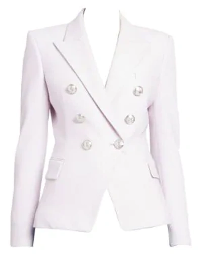 Shop Balmain Double-breasted Wool Jacket In Lilas