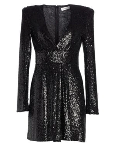 Shop A.l.c Mara Sequin Mini A-line Dress In Black