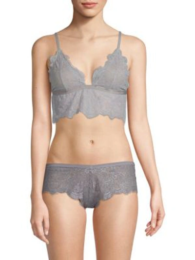 Shop Les Coquines Sydney Long Line Triangle Bra In Grey