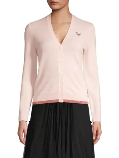 Shop Coach 1941 Rexy Patch Cardigan In Pale Pink