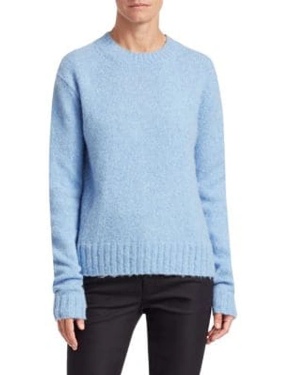 Shop Helmut Lang Brushed Wool-blend Sweater In Light Blue