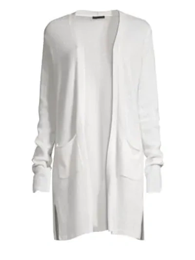 Shop Atm Anthony Thomas Melillo Open Front Cashmere Cardigan In Chalk