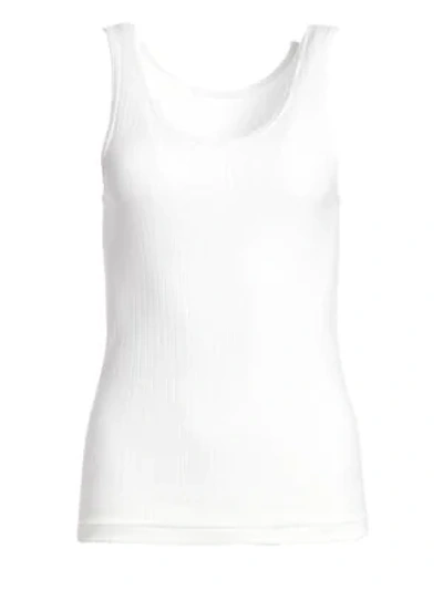 Shop Helmut Lang Wide Rib Tank Top In Optic White