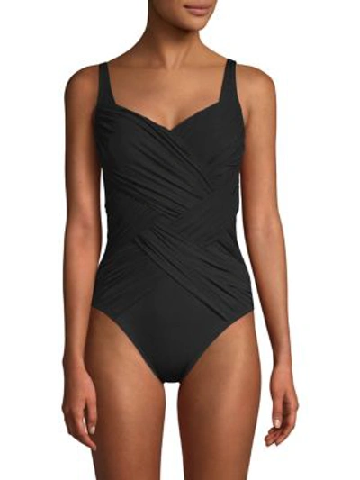 Shop Gottex Swim Square Neck Swimsuit In Black