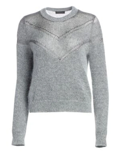 Shop Rag & Bone Blaze Lurex Knit Sweater In Grey Heather