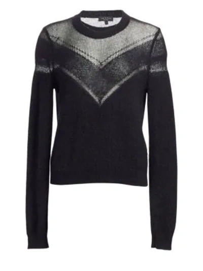 Shop Rag & Bone Blaze Lurex Knit Sweater In Black