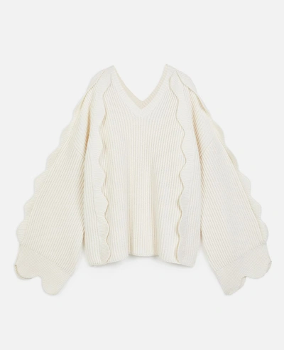 Shop Stella Mccartney Scalloped Sweater In White