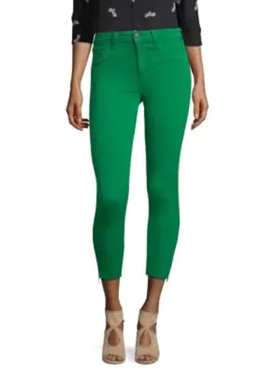 Shop L Agence Margot High-rise Crop Skinny Jeans In Emerald
