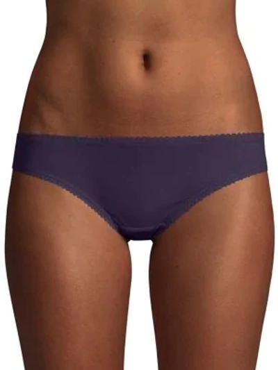 Shop On Gossamer Solid Mesh Bikini Panties In Navy