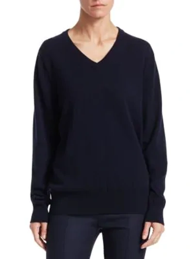 Shop The Row Maley Cashmere Sweater In Dark Navy