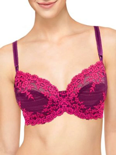 Shop Wacoal Embroidered Underwire Bra In Purple Pink