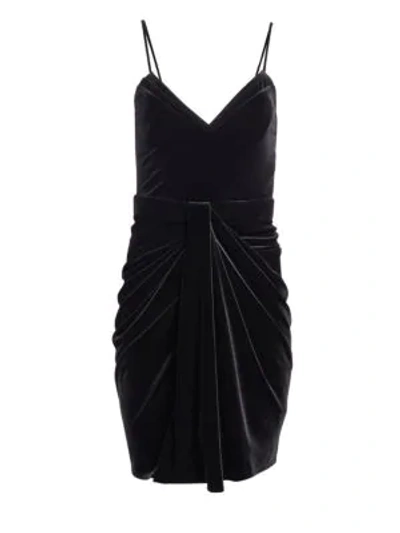 Shop Brandon Maxwell Velvet Mini Dress In Black
