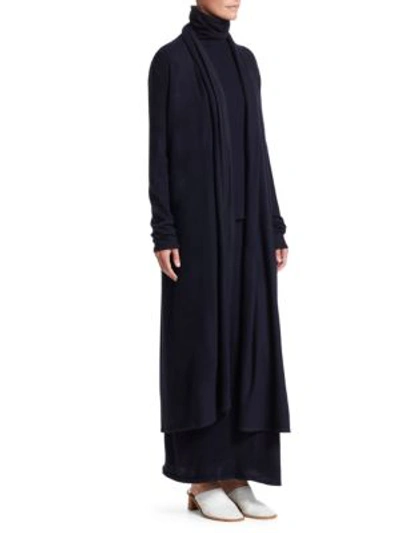 Shop The Row Renate Stretch Cashmere Cardigan In Navy