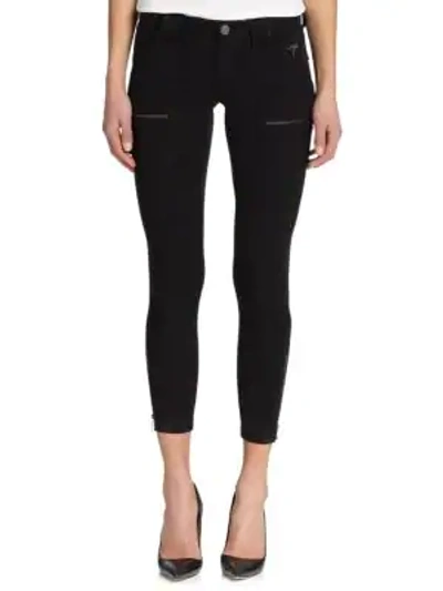 Shop Joie Park Mid-rise Zippered Skinny Pants In Caviar