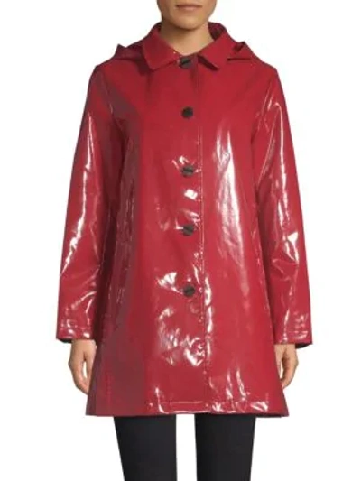 Shop Jane Post Iconic Slicker Jacket In Classic Red
