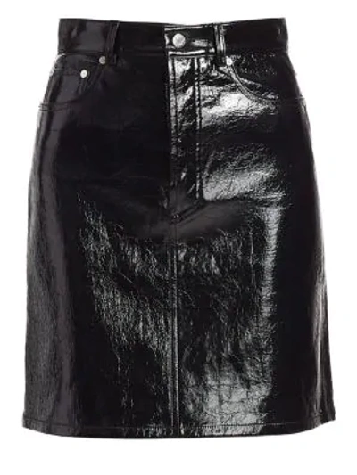 Shop Helmut Lang Patent Leather High-waist Mini Skirt In Black