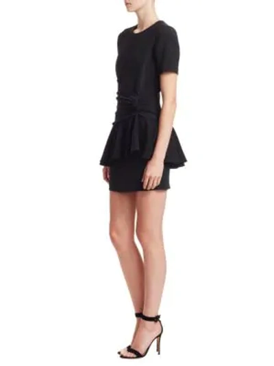 Shop Cinq À Sept Fontaine Crepe Peplum Mini Dress In Black